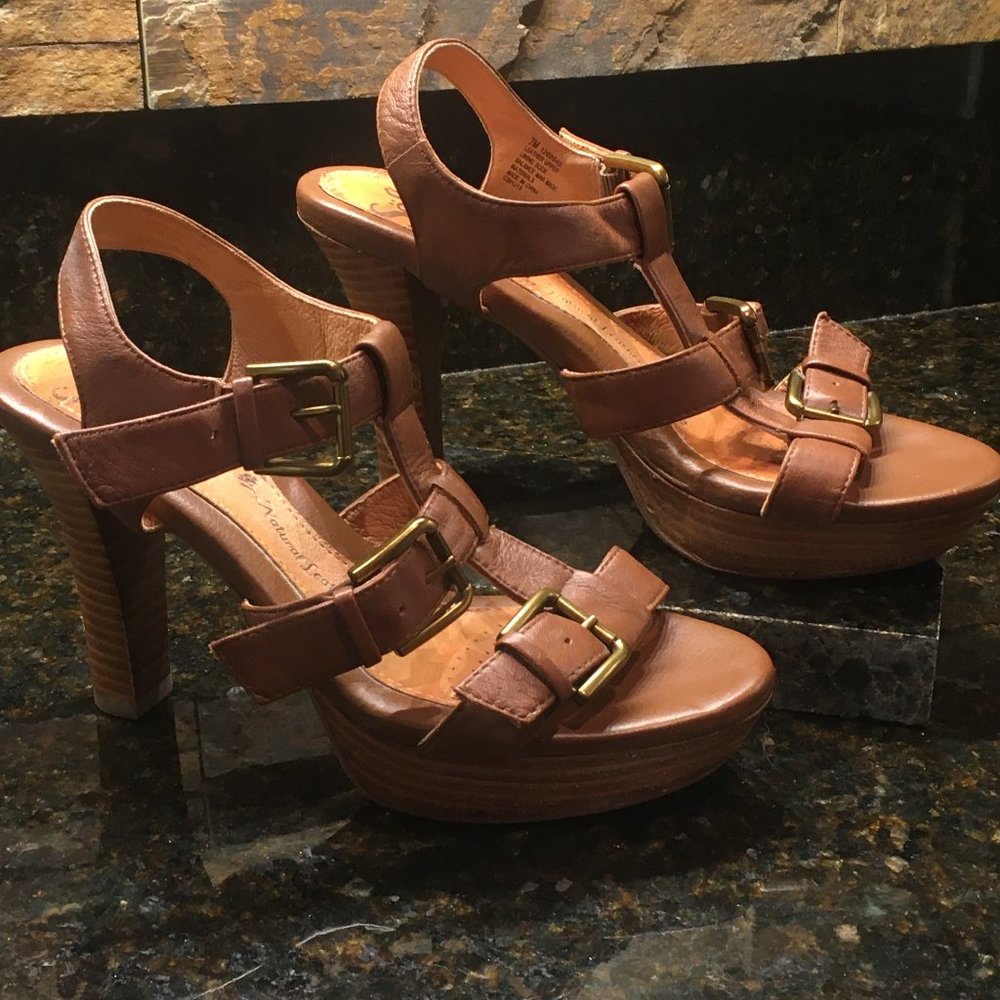 Söfft Savannah Platform Sandals, Tan Odyssey, Sz 7